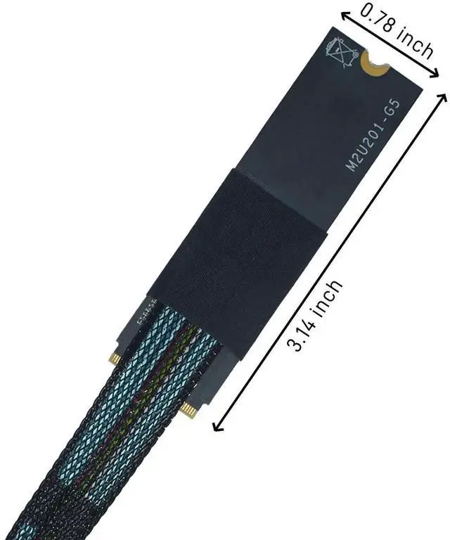 Alt view image 3 of 6 - WRIARICH 50cm/1.6ft PCIe 4.0 M.2 M-Key to SFF-8639 U.2 NVMe Cable Adapter with 15Pin SATA Power Supply