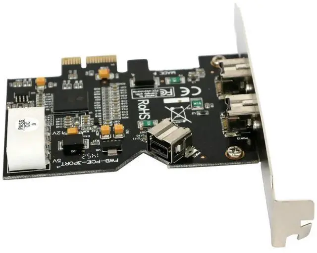 Alt view image 2 of 6 - WRIARICH PCIe x1 3-Port IEEE 1394B FireWire 800 Controller Card