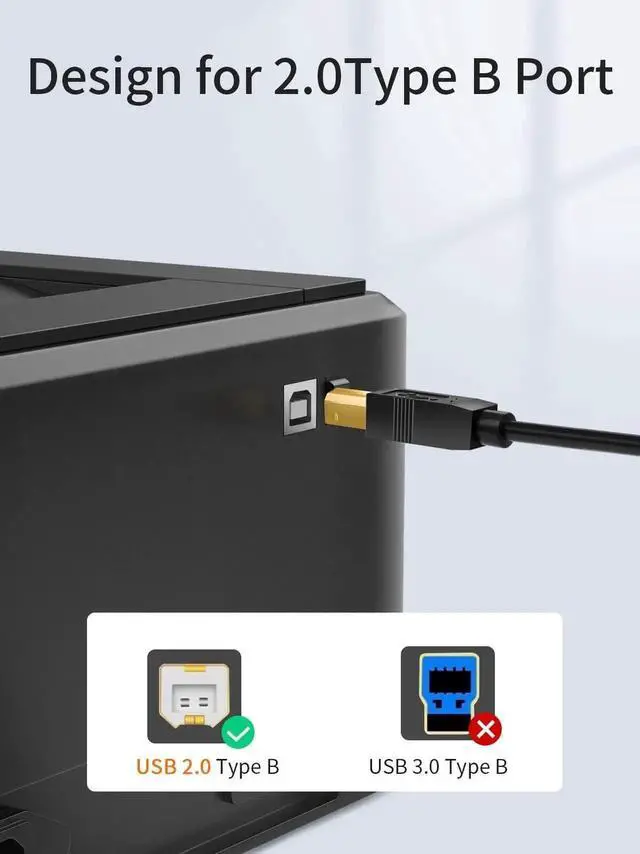 Alt view image 7 of 7 - WRIARICH 3 Pack 6.6FT USB-C to USB-B Printer Cable, Black Data Cord for MacBook Pro/Air, Digital Piano, MIDI Keyboard & DJ Controller