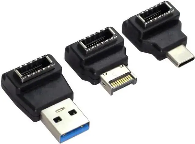 Main image of WRIARICH 3 Pack USB 3.1 Front Panel Adapter, Type-E Male to Dual Type-A & Type-C Female Internal Header Converter for PC Chassis Front I/O