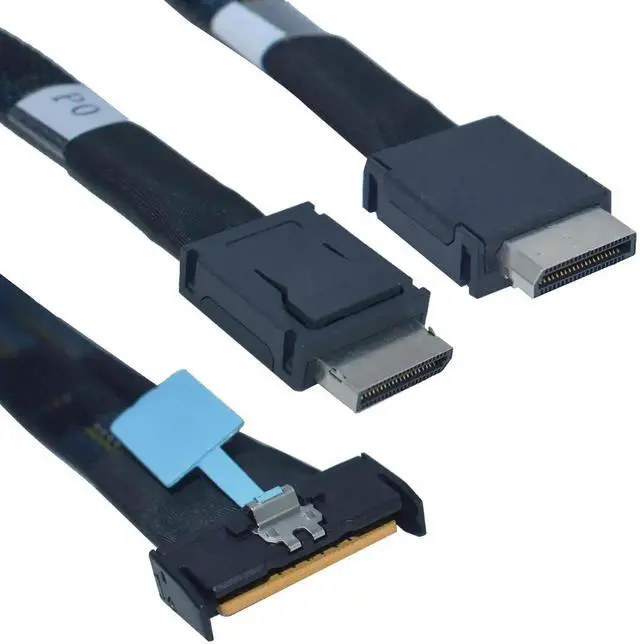 Main image of WRIARICH PCIe 5.0 MCIO x8 to Dual OCuLink SFF-8611 4i Breakout Cable, 80CM / 2.6FT High-Speed Server Storage Interconnect Wire