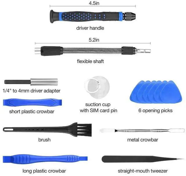 Alt view image 2 of 7 - WRIARICH 126 in 1 Magnetic Precision Screwdriver Repair Kit with 111 Bits, Professional Electronics Tool Set for Computer, MacBook, Laptop, Tablet, iPhone & Xbox Console Repair