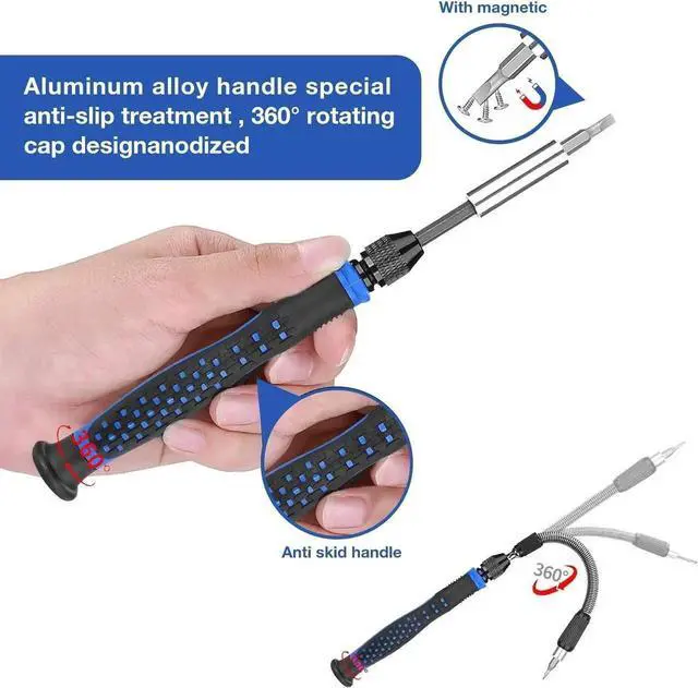 Alt view image 3 of 7 - WRIARICH 126 in 1 Magnetic Precision Screwdriver Repair Kit with 111 Bits, Professional Electronics Tool Set for Computer, MacBook, Laptop, Tablet, iPhone & Xbox Console Repair