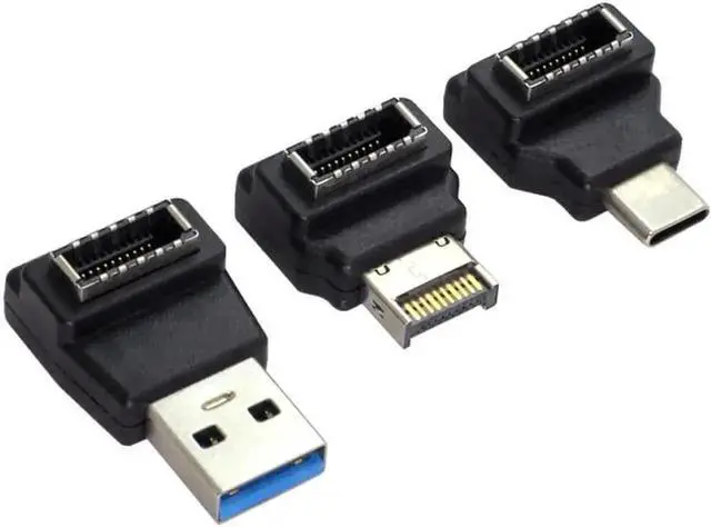 Alt view image 2 of 2 - WRIARICH 3Pcs USB 3.1 Front Panel Header Adapter, Type-E Female to Type-A & Type-C Male Converter for Motherboard Internal Connection