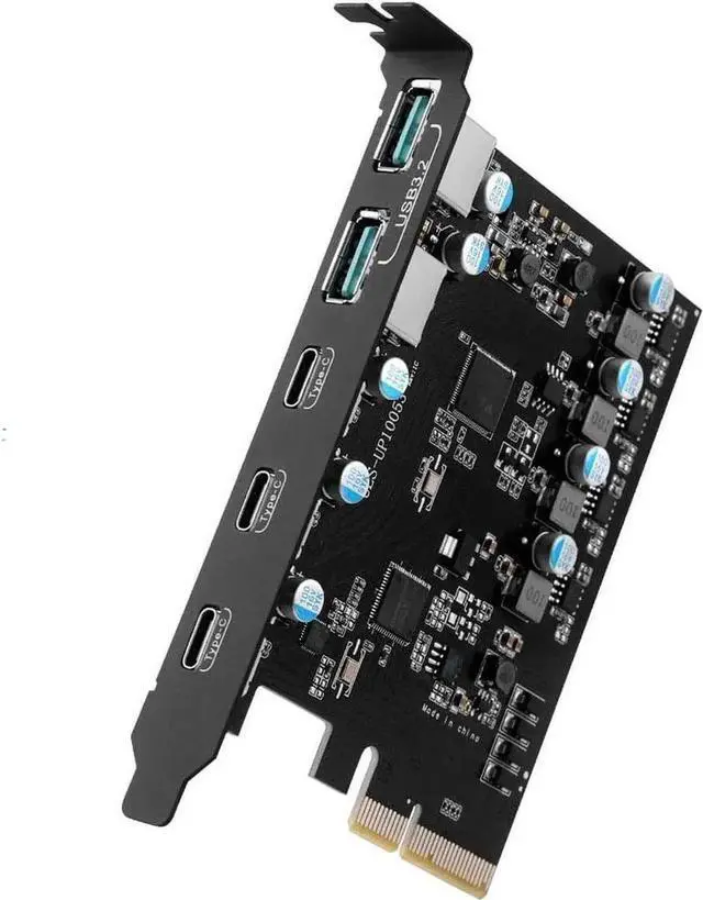 Main image of WRIARICH PCIe USB 3.2 Gen2 Expansion Card, 5-Port 10Gbps Super Speed PCI Express Hub Adapter (3×USB-C + 2×USB-A), Compatible Windows XP/Vista/7/8/10/11