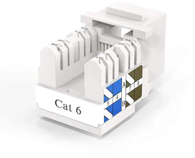 Alt view image 5 of 7 - WRIARICH 40 Pack White Cat6 RJ45 Keystone Jacks, Cat6 Modular Female Ethernet Wall Port Connectors