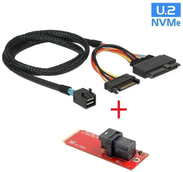 Alt view image 5 of 6 - WRIARICH SFF-8643 to U.2 SFF-8639 NVMe Cable Kit with SFF-8643 to NGFF M-Key Adapter, Motherboard Storage Expansion Set Compatible with Intel SSD 750 / P3600 / P3700 Enterprise SSD