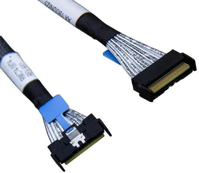 Alt view image 4 of 4 - WRIARICH 80CM PCIe Gen5 MCIO Straight Cable, Mini Cool Edge IO SFF-TA-1016 74Pin x8 Male to Male Twinax Server Storage Cord