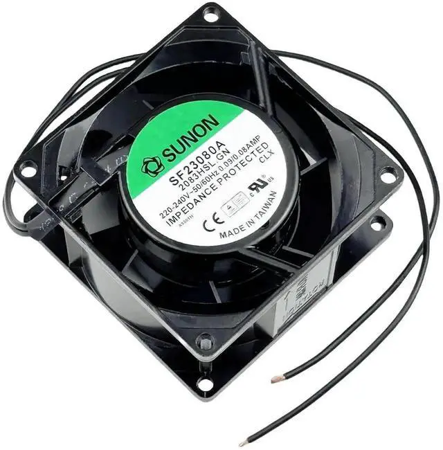 Alt view image 4 of 6 - WRIARICH SUNON SF23080A-2083HBL.GN 8038 Cabinet Cooling Fan, 220-240V 50/60Hz 0.08/0.09A 2850RPM Axial Fan