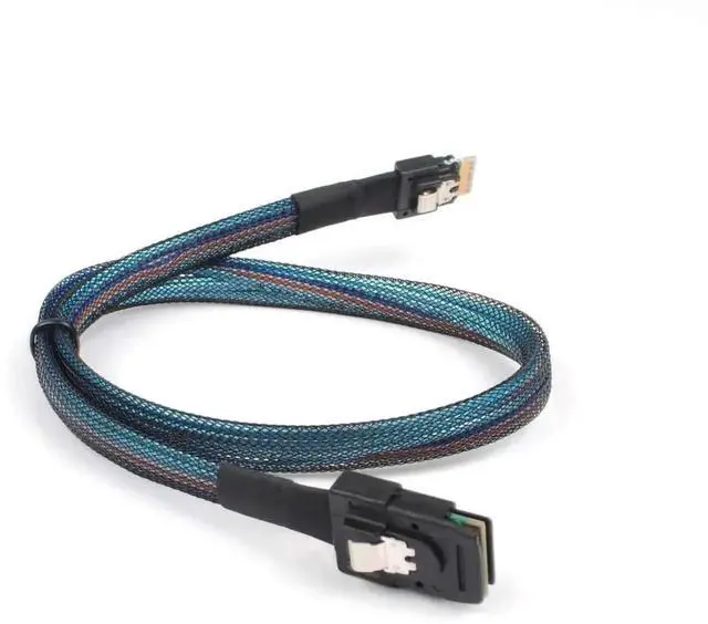 Alt view image 3 of 5 - WRIARICH Pack 1.6FT Slimline SAS 4.0 Conversion Cable, SFF-8654 4i 38Pin Host to SFF-8087 Mini SAS 4i 36Pin Internal Server Storage Cable, Black
