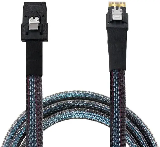 Main image of WRIARICH 2PCS SFF-8654 4i 38Pin to SFF-8087 4i 36Pin Slimline SAS 4.0 Cable, 1.6FT Black Server Storage Cable