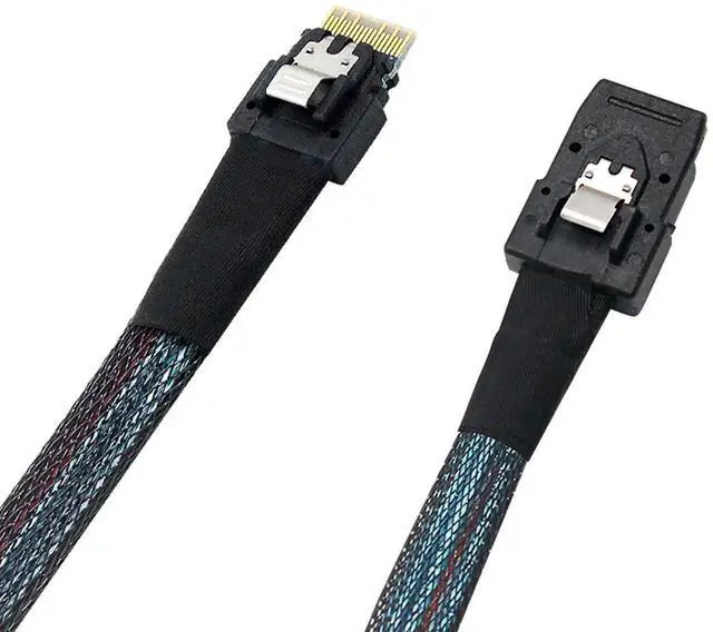 Alt view image 3 of 5 - WRIARICH 2PCS SFF-8654 4i 38Pin to SFF-8087 4i 36Pin Slimline SAS 4.0 Cable, 1.6FT Black Server Storage Cable
