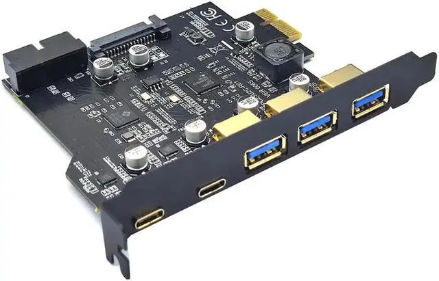 Alt view image 3 of 5 - WRIARICH PCIe USB 3.2 Gen2 Expansion Card, Multi-Port USB-A & USB-C PCI Express Controller Riser Hub Adapter for Desktop Motherboard