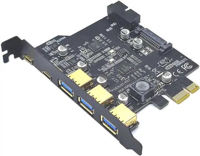 Main image of WRIARICH PCIe USB 3.2 Gen2 Expansion Card, Multi-Port USB-A & USB-C PCI Express Controller Riser Hub Adapter for Desktop Motherboard