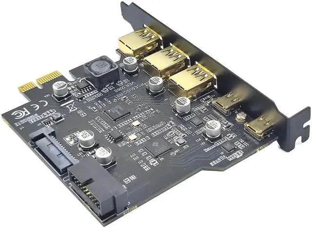 Alt view image 4 of 5 - WRIARICH PCIe USB 3.2 Gen2 Expansion Card, Multi-Port USB-A & USB-C PCI Express Controller Riser Hub Adapter for Desktop Motherboard