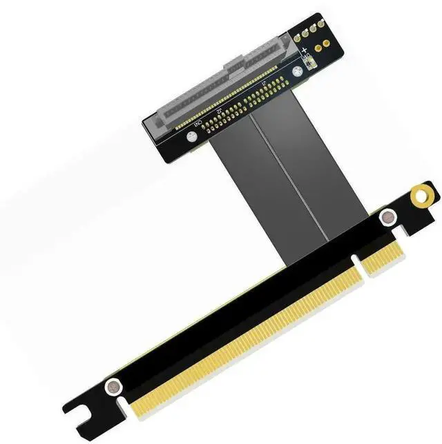Alt view image 2 of 4 - WRIARICH 10cm Gen3.0 U.2 SFF-8639 to PCI-E x16 NVMe Extension Cable, 32Gbps U2 PCIe 3.0 x16 High-Speed SSD Riser Cable Model R37SL for Workstation & Server Storage Expansion