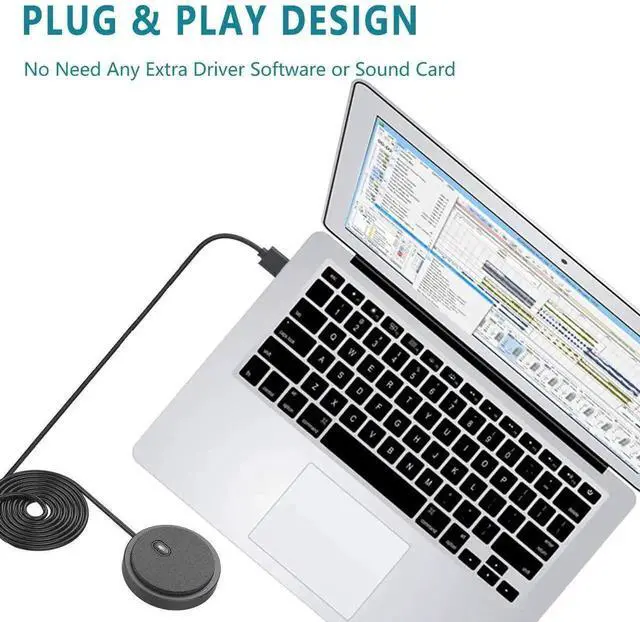 Alt view image 3 of 6 - WRIARICH Upgraded USB Desktop Conference Condenser Microphone, 360° Omnidirectional Pickup with One-Click Mute, Plug & Play for Windows & macOS, Perfect for Video Meetings, Gaming, Voice Chat & Gift