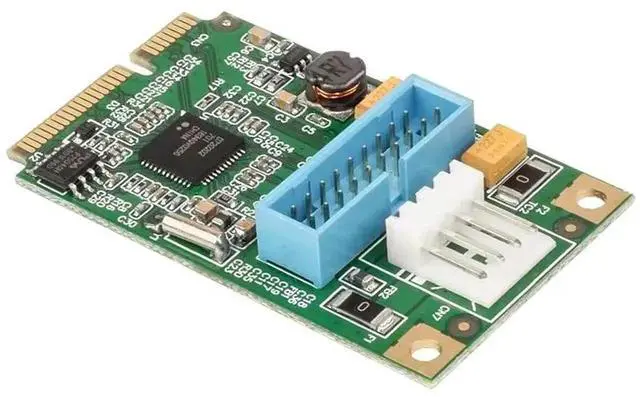 Alt view image 3 of 7 - WRIARICH E3-MPE202-2P Mini PCI-E USB 3.0 Expansion Card with 19-Pin Internal Female Header & USB 3.0 Extension Cable, 5Gbps Mini PCIe Adapter for Mini Host, Industrial PC Front Panel USB Expansion