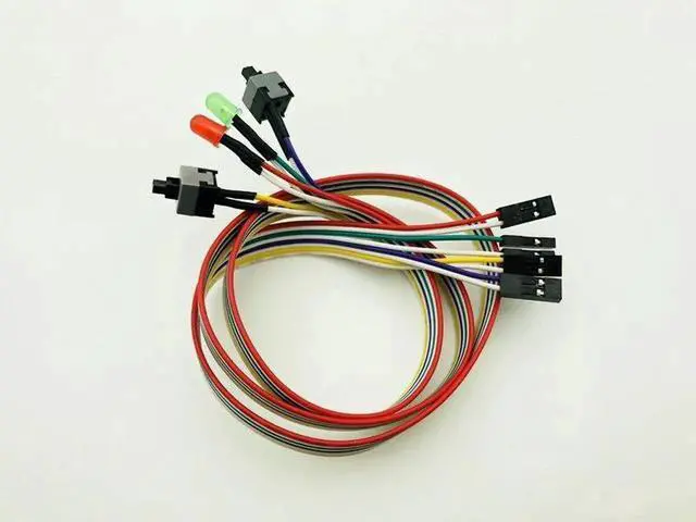 Alt view image 3 of 5 - WRIARICH 10 Pack PC Front Panel Cables, Power Switch + Reset + HDD LED Wires, 66cm Length for Desktop PCs, BTC Mining Rigs & Antminer Devices