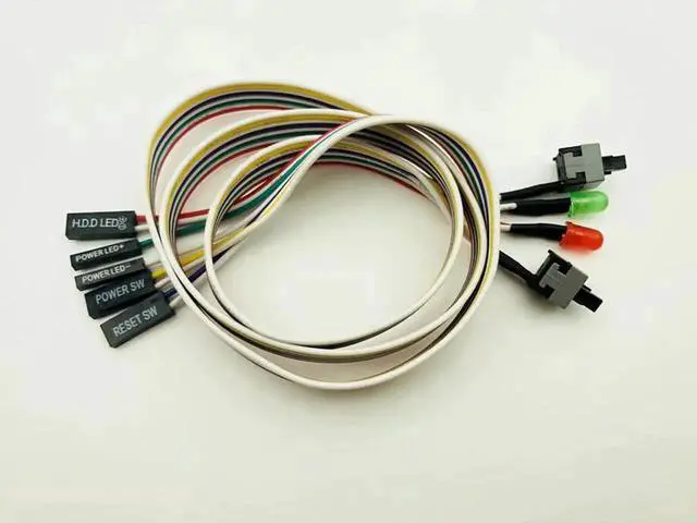 Alt view image 4 of 5 - WRIARICH 10 Pack PC Front Panel Cables, Power Switch + Reset + HDD LED Wires, 66cm Length for Desktop PCs, BTC Mining Rigs & Antminer Devices