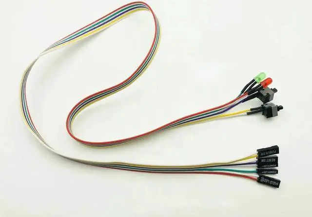 Alt view image 5 of 5 - WRIARICH 10 Pack PC Front Panel Cables, Power Switch + Reset + HDD LED Wires, 66cm Length for Desktop PCs, BTC Mining Rigs & Antminer Devices