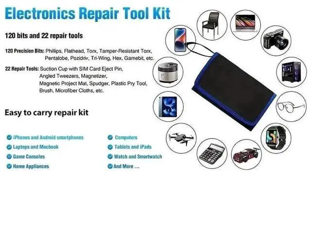 Alt view image 5 of 7 - WRIARICH 142 in 1 Magnetic Precision Screwdriver Repair Kit with 120 Bits, Professional Electronics Disassembly Tool Set for iPhone, MacBook, Laptop, PC, Tablet, PS4, Xbox & Nintendo Game Consoles
