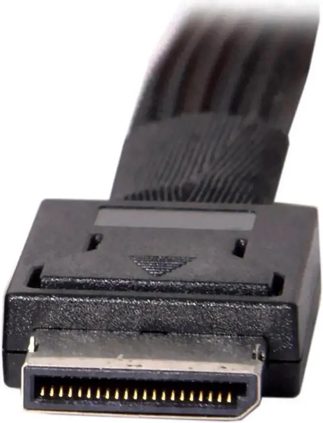 Alt view image 4 of 4 - 100CM PCIe 4.0 OCuLink SFF-8611 Male to U.2/U.3 SFF-8639 Female NVMe SSD Extension Cable with SATA 15Pin Power, High-Speed PCI-Express Storage Dongle for Motherboard NVMe Backplane, Limited Stock