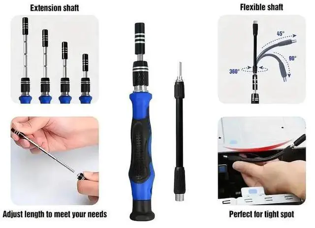 Alt view image 7 of 7 - WRIARICH 142-in-1 Magnetic Precision Screwdriver Repair Kit with 120 Bits for iPhone, MacBook, PC, Laptop, Tablet, PS4, Xbox, Nintendo