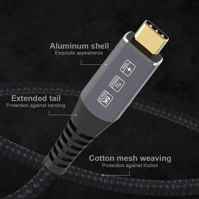 Alt view image 7 of 7 - WRIARICH 1.8M USB4.0 Type-C to Type-C Cable, 40Gbps Data Transfer, 100W PD Fast Charging
