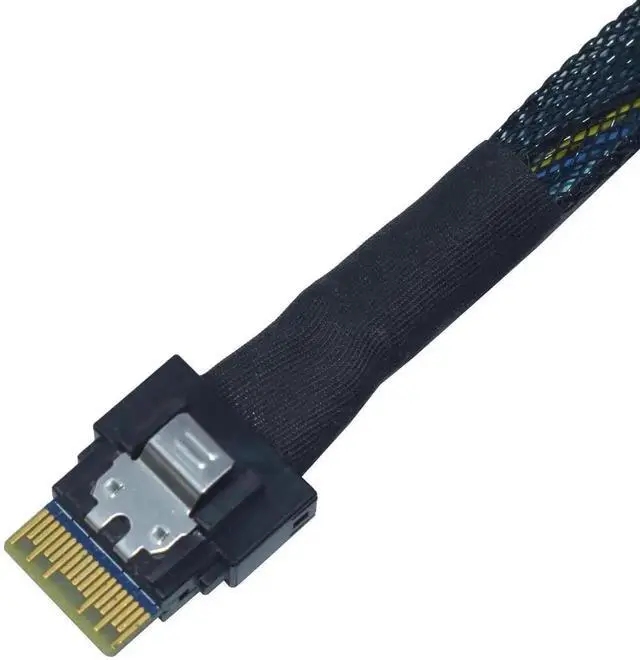 Alt view image 5 of 5 - WRIARICH 50cm 1.6ft PCIe 4.0 SFF-8654 Slim SAS 4i to SFF-8639 U.2 NVMe SSD Cable Adapter with 15Pin SATA Power Supply for Motherboard U2 Storage