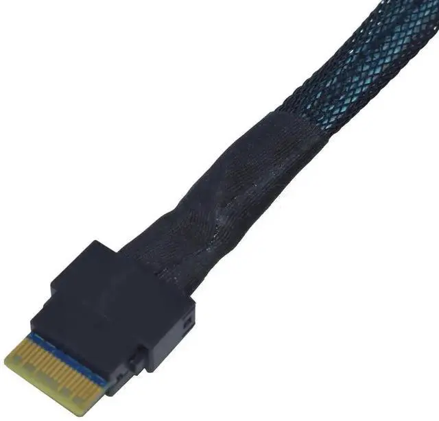 Alt view image 4 of 5 - WRIARICH 50cm 1.6ft PCIe 4.0 SFF-8654 Slim SAS 4i to SFF-8639 U.2 NVMe SSD Cable Adapter with 15Pin SATA Power Supply for Motherboard U2 Storage