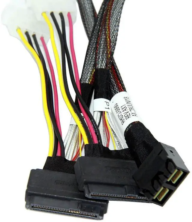 Alt view image 4 of 4 - 75cm LSI 94xx Series Dedicated Fanout Cable, Dual SFF-8643 72Pin Mini SAS HD 4X Host to Dual SFF-8639 68Pin U.2 NVMe SSD Storage Cable, SAS3.0 12Gbps Tri-Mode Server RAID HBA Interconnect Cable