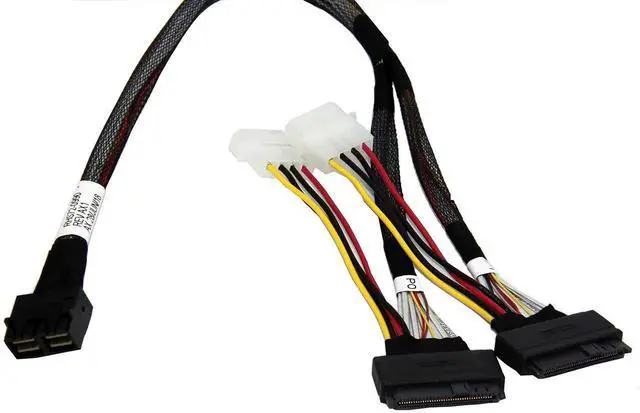 Main image of 75cm LSI 94xx Series Dedicated Fanout Cable, Dual SFF-8643 72Pin Mini SAS HD 4X Host to Dual SFF-8639 68Pin U.2 NVMe SSD Storage Cable, SAS3.0 12Gbps Tri-Mode Server RAID HBA Interconnect Cable