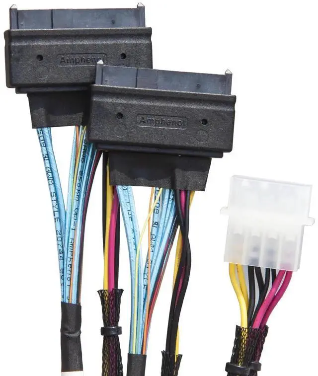 Alt view image 3 of 6 - WRIARICH 75CM 74Pin to Dual 68Pin Data Cable with Power, PCIe 8X to Dual Channel Conversion Cord