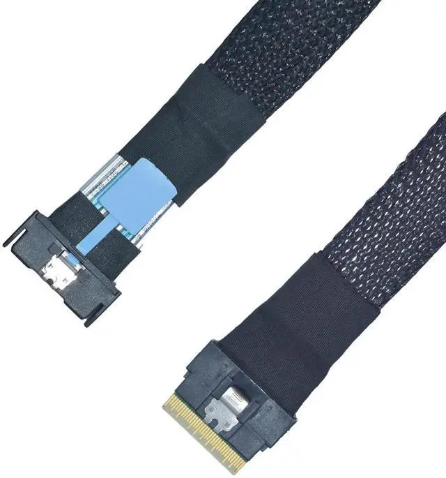 Alt view image 3 of 7 - WRIARICH 50cm PCIe 5.0 MCIO x8 74Pin to SFF-8654 8i Slim SAS Cable for Server Backplane