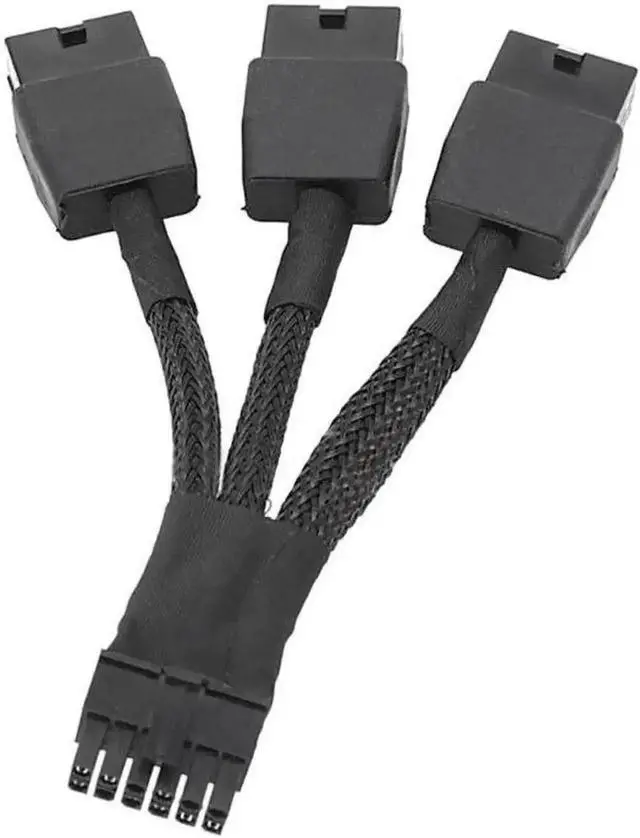 Alt view image 4 of 6 - WRIARICH 12VHPWR 12Pin to 3×8Pin PCIe GPU Power Adapter Cable Compatible with NVIDIA RTX 3060Ti/3070/3080/3090 Ampere Series