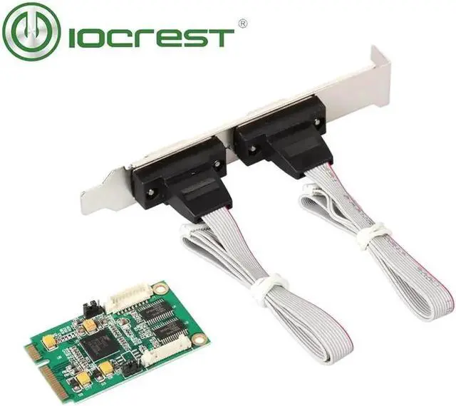 Alt view image 2 of 5 - WRIARICH Half-Size Mini PCIe to 2-Port RS232 DB9 Serial Card, Industrial COM Controller with EXAR XR17V352 Chip
