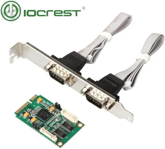 Alt view image 3 of 5 - WRIARICH Half-Size Mini PCIe to 2-Port RS232 DB9 Serial Card, Industrial COM Controller with EXAR XR17V352 Chip