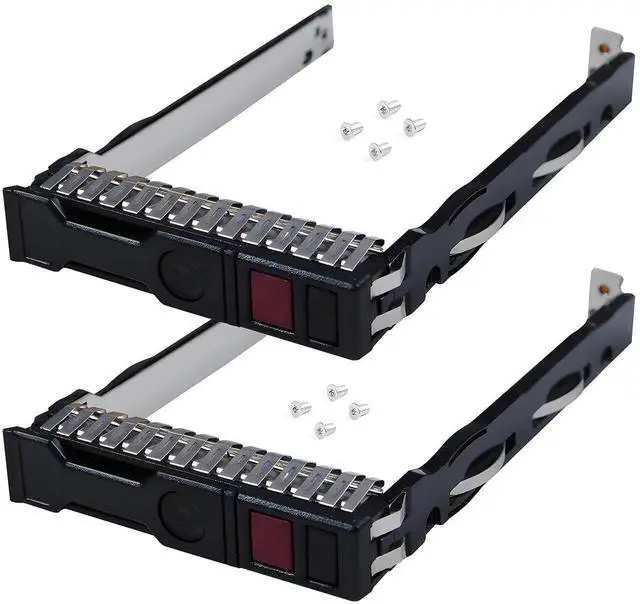 Main image of WRIARICH 2 Pack 2.5 Inch SFF NVMe SAS SATA SSD Hard Drive Tray Caddy 727695-001 Hot Swap Carrier Compatible with HPE ProLiant Gen10 DL325 DL360 DL380 DL385 DL560 DL580 ML350 Server