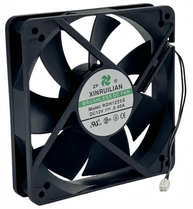 Alt view image 7 of 7 - WRIARICH WRIARICHRDH1225S 120x120x25mm Brushless DC Cooling Fan, DC12V 0.40A 2-Wire Chassis Fan by Xinruilian