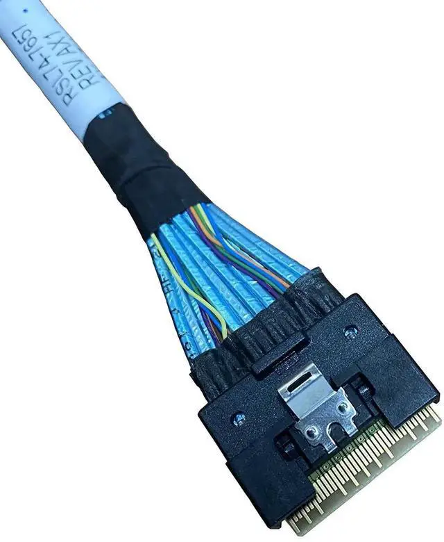 Alt view image 3 of 5 - WRIARICH 80cm SlimSAS Splitter Cable, SFF-8654 74Pin 8X to Dual SFF-8643 36Pin 2×4X Mini SAS HD Server Internal Storage Data Cable