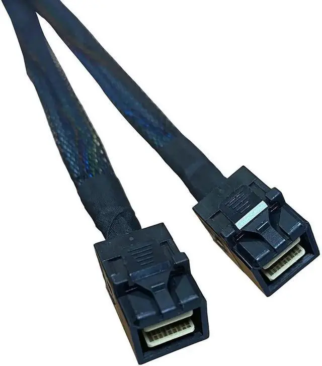 Alt view image 4 of 5 - WRIARICH 80cm SlimSAS Splitter Cable, SFF-8654 74Pin 8X to Dual SFF-8643 36Pin 2×4X Mini SAS HD Server Internal Storage Data Cable