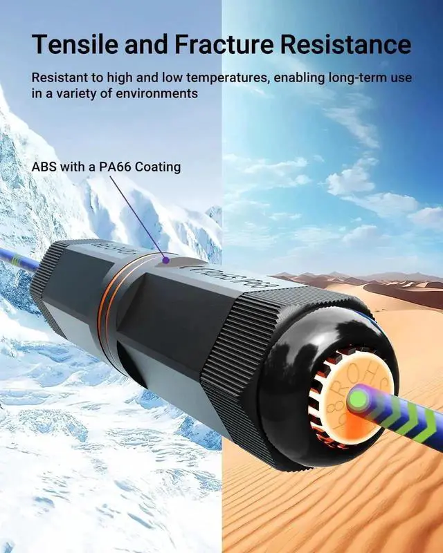 Alt view image 4 of 7 - WRIARICH 5 Pack IP68 Waterproof Outdoor RJ45 Ethernet Coupler, Shielded Female to Female CAT6A 10Gbps Network Cable Extender, Weatherproof LAN Connector, 5.3 Inches Length