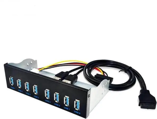 Main image of WRIARICH 8 Port USB 3.0 Front Panel Hub, 5.25 Inch Drive Bay Internal USB Splitter for Desktop Computer Case USB Expansion