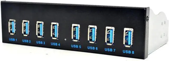 Alt view image 4 of 5 - WRIARICH 8 Port USB 3.0 Front Panel Hub, 5.25 Inch Drive Bay Internal USB Splitter for Desktop Computer Case USB Expansion