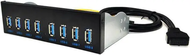 Alt view image 5 of 5 - WRIARICH 8 Port USB 3.0 Front Panel Hub, 5.25 Inch Drive Bay Internal USB Splitter for Desktop Computer Case USB Expansion