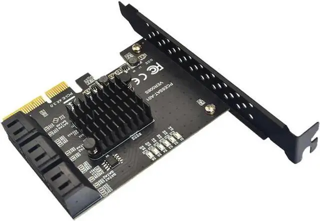 Alt view image 2 of 7 - WRIARICH 6 Ports PCIe X4 SATA 3.0 Expansion Card with ASMedia ASM1166 Chipset, 6Gbps Non-RAID SATA Controller Adapter, Full & Low Profile Brackets Included