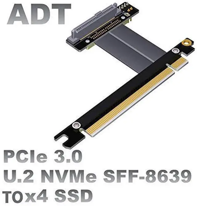 Alt view image 4 of 4 - WRIARICH U.2 SFF-8639 NVMe to PCIe 3.0 x16 Extension Cable, 32Gbps High-Speed SSD Data Cord, 10cm Model R37SL