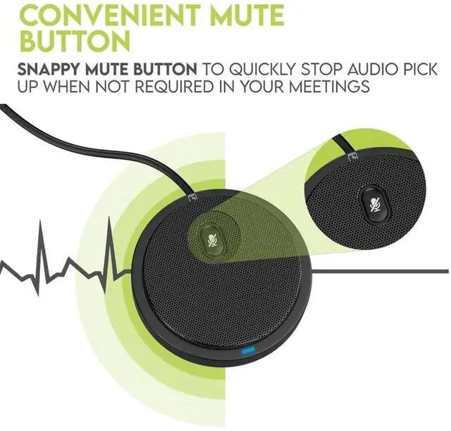 Alt view image 4 of 6 - WRIARICH Conference USB Desktop Microphone, Omnidirectional PC Mic with Mute Button & LED Indicator, Plug and Play for Online Meeting, Class, Skype, Zoom and Recording, No Built-in Speaker