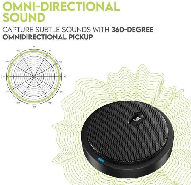 Alt view image 6 of 6 - WRIARICH Conference USB Desktop Microphone, Omnidirectional PC Mic with Mute Button & LED Indicator, Plug and Play for Online Meeting, Class, Skype, Zoom and Recording, No Built-in Speaker